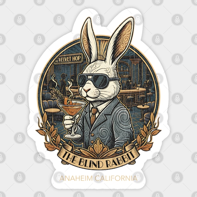 The Blind Rabbit Speakeasy Anaheim California Lounge Bar Distressed Look Sticker by Joaddo